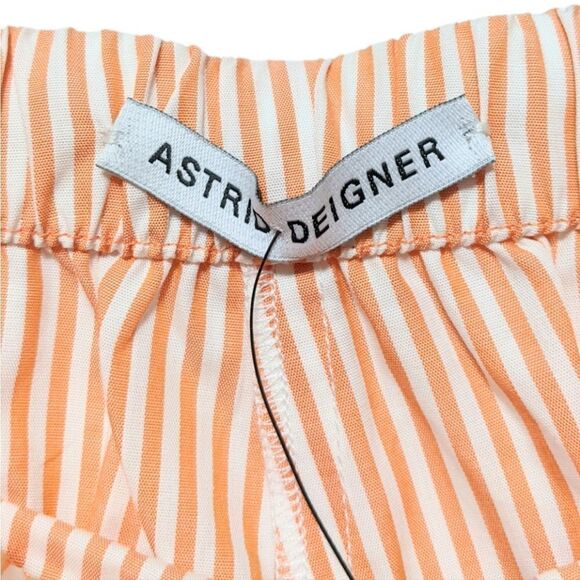 NWT ASTRID DEIGNER Striped Cotton Pants L - Picture 4 of 11